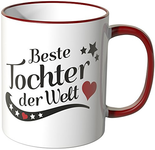 WANDKINGS® Tasse, Spruch: Beste Tochter der Welt - ROT