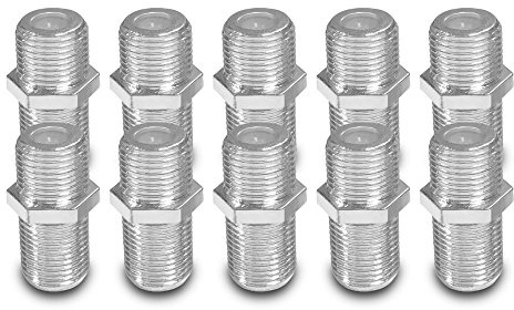ARLI HD F Verbinder 10 x Kupplung Buchse F-Stecker Sat Kabel Fernseher BK Anlagen Koax Kabel Koaxialkabel F-Verbinder Verbindung Adapter universal Doppelkupplung UHD 4K 10 Stück