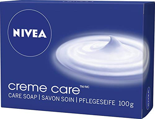 NIVEA Creme Care Beauty Cleansing Soap Bar Value 12 Pack, Rich Creamy Lather with Signature Fresh Scent, Daily Cleansing Bars for Hands and Body, Vegan Formula, 12 Pack, 3.53 oz Each