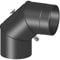 Winkelelement drehbar 0-90° mit Tür; 130mm Durchmesser, schwarz