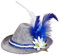 W WIDMANN MILANO Party Fashion 95709 - Minifedora Edelweiß, Weiß/Blau, aus Filz, Tracht, Bierfest, Haarklammer, Hut, Kopfschmuck, Accessoire, Karneval, Mottoparty