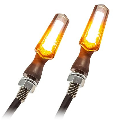 Progress-Line Universal Motorrad COB-Blinker Nado mit Positionslichtkombination Alu getönt M8 E-geprüft