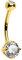 OUER 14G 14K Solid Gold Bauchnabelpiercing Clear CZ Navel Ring Bananabells