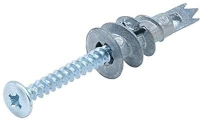 SEQUAL® Metal Driva Plasterboard Fixings & Screws (Pack of 50), Metal Self Drilling Plasterboard Fixings Raw Plugs Cavity Wall