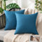 MIULEE 2er Set Wasserdicht Kissenbezug Outdoor Sofakissen Dekokissen Modern Kissenbezüge Dekorativ Kissenhülle Deko aus Polyster Leinen-Optik für Garten Sofa Wohnzimmer Bett 50x50 cm Navy Blau