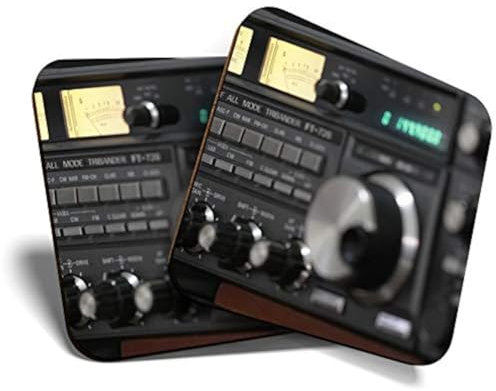 2 x Square Coasters - Amateur Radio Station Cork Backed Home Kitchen Accessory Tea Coffee Mug Mat #44076
