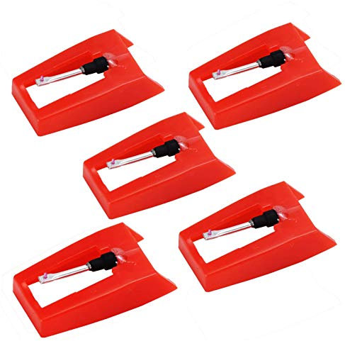 Record Player Needles Replacement, 5 Pack Turntable Record Player Needle for Crosley Victrola Jenson Sylvania Vinyl LP Phonograph Record Players