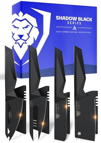 DALSTRONG - Shadow Black Series - Black Titanium Nitride Coated - High Carbon - 7CR17MOV-X Vacuum Treated Steel- Sheath - NSF Certified (4-Piece Cheese Knife Set)