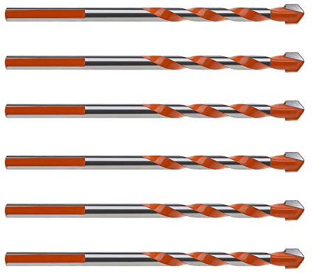 Be In Your Mind 10pcs 6mm Tile Drill Bits Carbide Twist Drill Bit Tip Multi-function for Tile Ceramic Concrete Marble Brick Glass Plastic Wood