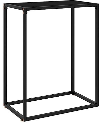 vidaXL Konsolentisch Konsole Beistelltisch Flurtisch Sideboard Frisiertisch Wandtisch Schminktisch Ablagetisch Schwarz 60x35x75cm Hartglas