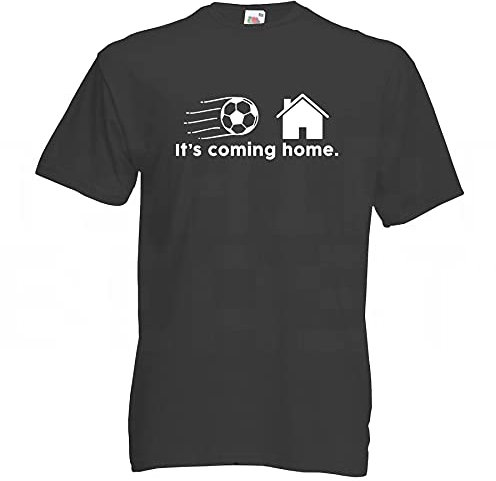 It's Coming Home - Large Black T Shirt - England Football Euros World Cup Inspired