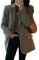 Femme Blazer à Carreaux,Élégant à Manches Longues OL Bureau Affaires Veste de Costume à Boutons,Veste de Tailleur,Treillis Revers Veste de Blazer,Vintage Devant Ouvert Cardigan Manteau Blouson Jacke
