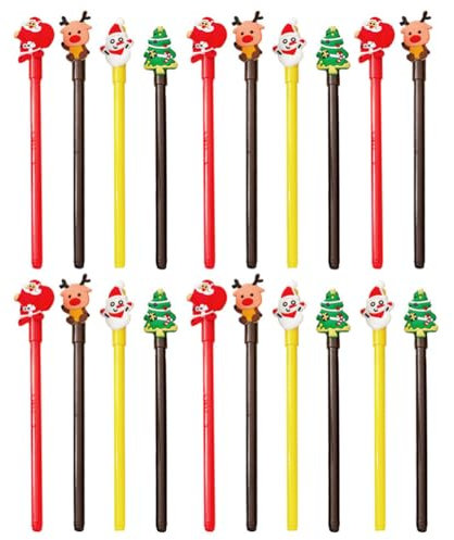 20 Piezas de Bolígrafo Navidad Decoración Boligrafo Bolígrafos Bonitos para Estudiantes de navidad regalo escuela oficina familia papelería(Estilo Mixto)