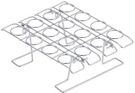 Cyrank Soporte para Conos de Helado, 16 Agujeros para Conos de Magdalenas Soporte de Acero Inoxidable para Conos de Helado Soporte para Conos de Helado Soporte para Conos de Algodón para Hornear
