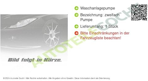 Scheibenwaschpumpe Waschwasserpumpe Wischwasserpumpe Kompatibel mit Mitsubishi ASX GAW 2010-> von Autoteile Gocht