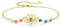 Lotus Armband Damen 925 Sterling Silber vergoldet Chakra Armband Lotosblüte mit Zirkonia bunt Lotusblume Schmuck Armband Geschenke für Frauen Mädchen