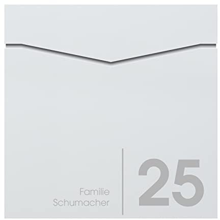 Wand-Briefkasten mit Zeitungsfach weiss MOCAVI Box 710 NF72a, Postkasten mit Hausnummer und Name, Briefkasten mit Zeitungsrolle, rostfrei, wetterfest