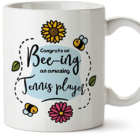 MUGFFINS Tennis Player Mug - in English - Thanks for Beeing Amazing - Funny Gift for Colleagues - Ceramic 11oz Mug