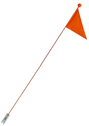 P4B | Sicherheitswimpel für Kinderfahrräder - 4-teilig | 150 cm Lang | Fahrradfahne | ORANGE UNI Motiv
