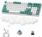 LexonElec K6 kabellose mechanische Tastatur mit weiße Cloud Handgelenkauflage, 100 Tasten, 96% Layout, 4000mAh, Wired/2,4 GHz/BT 5.0, RGB Backlit, Spiralkabel für Gaming - Aqua Green Blue Switch