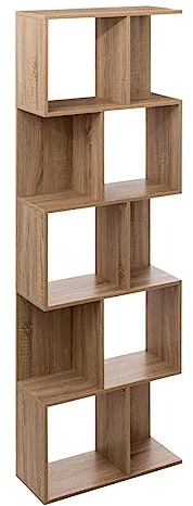 5 five simply smart Regal mit Doppelsäulen-Effekt, Eichenholz, Beige