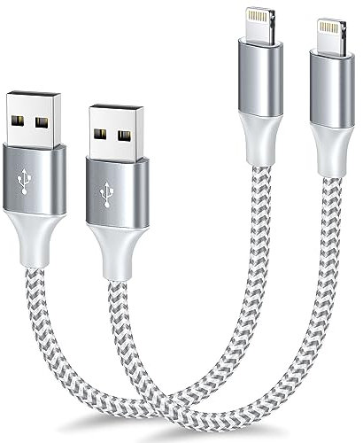 [Apple MFi Certified] Short iPhone Charger 1ft 2Pack,Nylon Braided 12 Inch Fast Charging Short Cable Compatible with iPhone 14/13/12/11 Pro Max/XS MAX/XR/XS/X/8/iPad