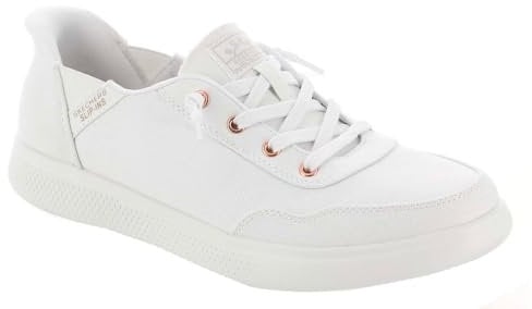 Skechers Damen Hands Free Slip Bobs Skip B, Cute Sweet Sneaker, White Canvas, 36 EU