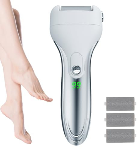 Electric Foot Filer | Electric Pedicure - Professional Splashproof 2 Speed Battery Display Rechargeable Electric Foot Sander for Cracked Heels & Hard Skin