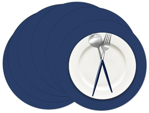 50 Stück marineblaue Papier-Tischsets, blau, rund, Einweg-Tischsets, dekorative Platzsets für Hochzeit, Brautparty, Marineblau, Geburtstagsparty, Essdekoration