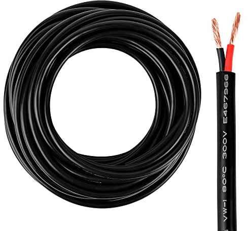 10 Gauge 2 Conductor Wire 10 AWG Electrical Wire Stranded PVC Cord Oxygen-Free Copper Cable 100FT 300V 2 Core Flexible Extension Power Cord for Auto Cord for LED Lamp Lighting Strips Automotive…
