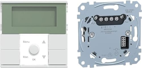 Bundle aus Schneider Electric Merten MEG5754-0315 Zeitschaltuhr-Modul Standard, aktivweiß glänzend, System M + Schneider Electric Merten MEG5165-0000 - Unterputz