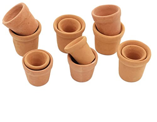 Mini Pots en Argile, Mini jardinière en Terre Cuite, poterie en céramique, Pots de Fleurs, Mini Pots de Fleurs de Cactus, Pot de pépinière Succulent pour intérieur et extérieur, 12 pièces