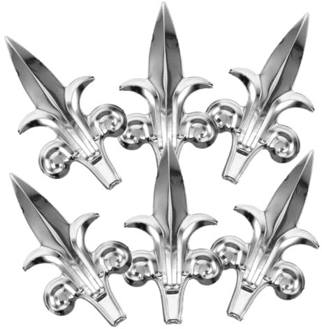 HOMSFOU 6pcs Garden Decoration Tip Metal Fence Fencing Finials Fence Post Caps Fence Gate Topper Fence Finials Trident Fence Iron Fence The Fence 201 Stainless Steel