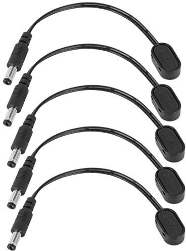 Locadence 5Pcs 9V Battery Clip Connector, 6.7in 3~36V Load for Guitar Effects Pedals for 5.5Mmx2.1mm Male Plugs and Miniature Guitar Pedals with Negative Center