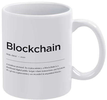 KOPUTE Blockchain-Definition, Kryptowährungsdruck, Krypto-Geschenkideen, weiße Tasse, lustige Kaffeetasse, das beste Geschenk für Kollegen, Eltern und Großeltern, 110z Männer und Frauen