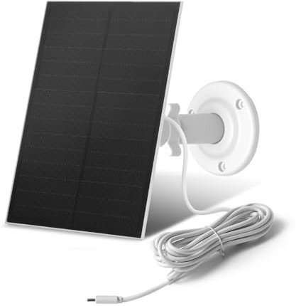 Nicesolar Solarpanel für Überwachungskamera, USB-Solarpanel kompatibel mit wiederaufladbarer Akku-Kamera, Kamera Solarpanel mit IP65 wasserdicht, verstellbare Halterung (4W-1 Pack)