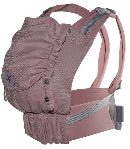 KOKADI Babytrage Flip Heart2Heart Rosé (Unisize) – Ergonomisch & sicher, handgefertigt aus 100% Bio-Baumwolle – Ab Geburt bis 15 kg, einfach anzulegen, ideal für den täglichen Gebrauch – Rosa