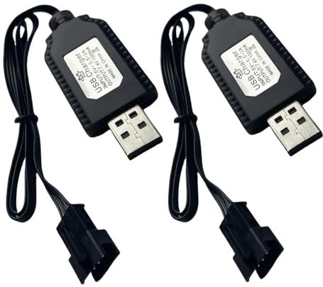 Smart Universal RC USB Charger Cable with SM-4PIN Plug Compatible RC Car RC Plane RC Tank RC Boat and Other Remote Control Toys for 7.4V Lipo Battery USB Charger with Battery Protection (2)