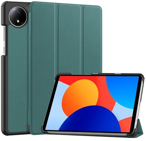 Tablet Case For Xiaomi Redmi Pad SE 4G 8.7 Inch Case, Trifold Stand Cover with Pencil Holder, Auto Sleep/Wake, Soft TPU Back, Slim Protective Cover, Green