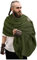 keland Mittelalter Schal Tuch Schultertuch Pashminas mit Brosche für Damen Herren Winter (Grün)