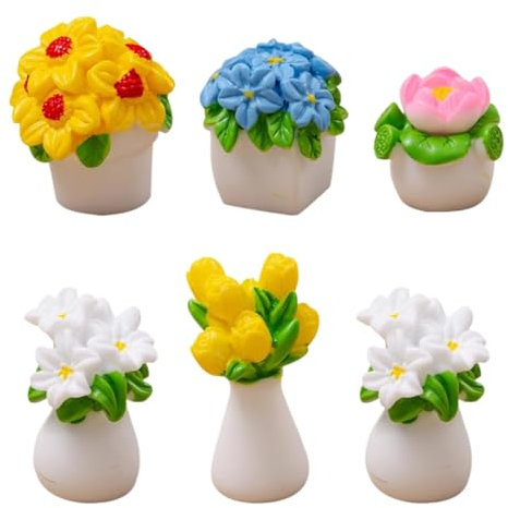 EIHI 6 Pcs Plantes miniatures pour Maison de poupée, bonsaï, Plante Mini Plantes en Pot, modèle de Fleurs, décoration de Jardin féérique, Accessoires de décoration