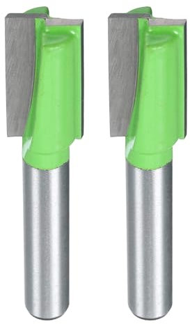 sourcing map 2pcs Bottom Cleaning Router Bits 1/4 Shank Carbide Tipped Spoilboard Surfacing Planing CNC Mortising Bit for Slab Flattening Woodworking, 25/64 (10mm) Dia 25/32 (20mm) Depth