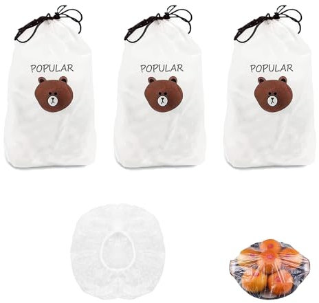 300 Pcs Food Covers Plastic Stretch,Reusable Food Covers Fruit Bowl Cover Plastic Food Covers Reusable Fresh Keeping Bags,Plate Covers for Food Storage Vegetables Meat Fruit Preservation