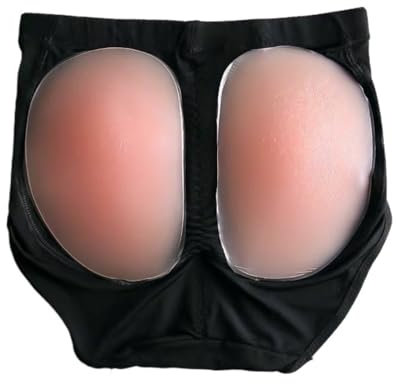 Qixfyze Po Polster Unterhose, Hüftpolster Silikon Für Frauen, Po-Polster Für Größeren Po, Künstlicher Silikonpo, Künstlicher Silikonpo, Silikon Hüftpolster, Silikon Hüftverstärker(200g Black,2XL)