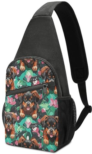 TradesForU Rottweiler Sling Bag für Damen und Herren, Cross-Brusttasche, Cross-Brusttasche, Umhängetasche, lässig, modisch, Sling-Rucksack, Stil, Einheitsgröße, mehrfarbig, One size