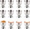 Mujiluxe Lot de 12 coquetiers Ronds en Acier Inoxydable avec Pied, empilables, argentés