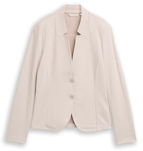TOM TAILOR Blazer para Mujer, 38330 - Soft Taupe Melange, XS
