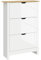 HOMCOM Narrow Shoe Cabinet, Space Saving Shoe Storage Cabinet with 3 Flip Drawers and Adjustable Shelves for 18 Pairs of Shoes for Hallways and Living Room, High Gloss White