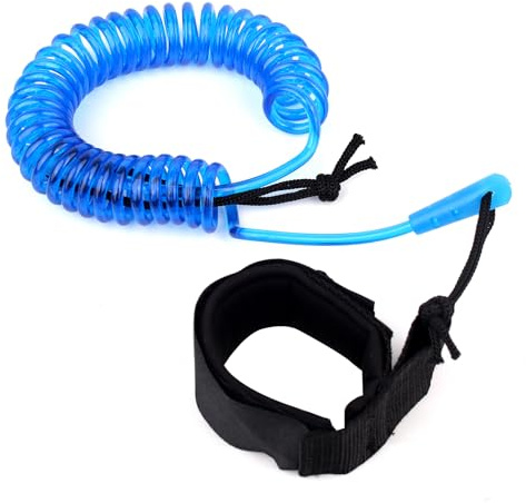 FLOWERUN Leash da Surf 5mm per SUP e Tavola da Surf, Neoprene Antiscivolo, Resistente all'Acqua Salata, Accessorio da Surf per Uomo Donna Bambini (Blu)
