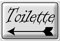 Toilette | freccia sinistra | targa in metallo | stile retrò | 30 x 20 cm